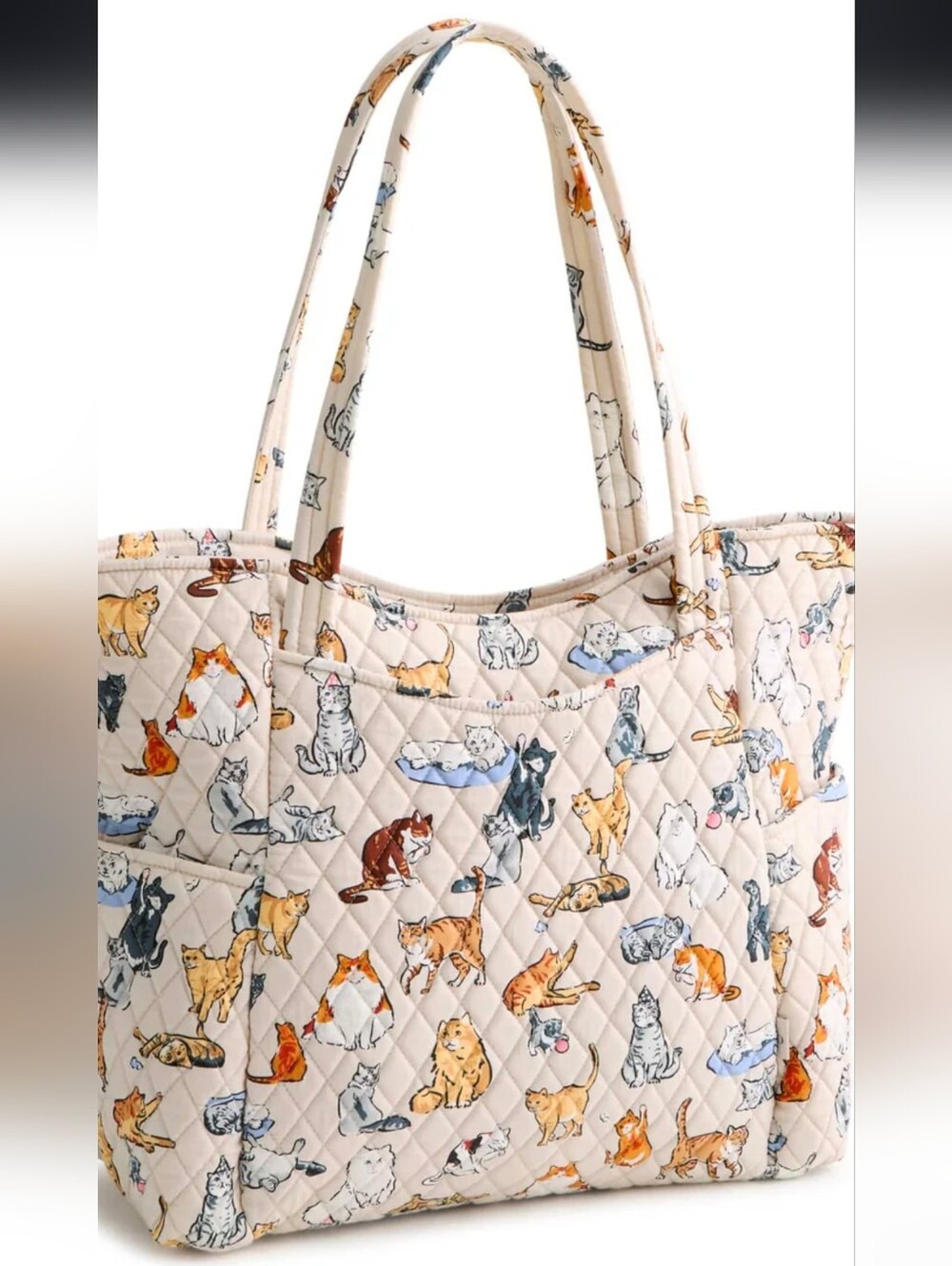 Vera Bradley Large Glenna Tote Bag  In A Cat's Life Decor NWT